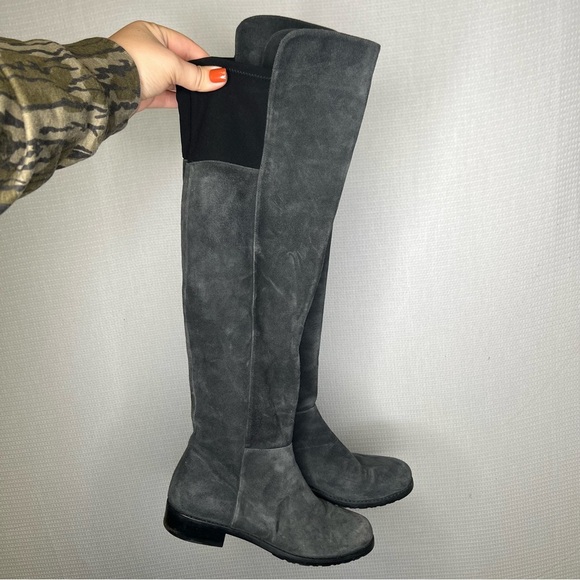 Stuart Weitzman | Tall Grey Suede Leather‎ Boots 6 Woman’s - Picture 1 of 7